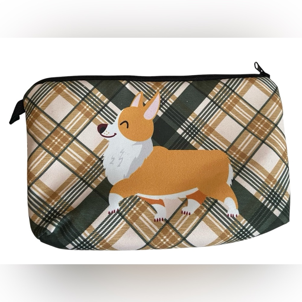 CORGI dog on plaid bag (fits iPhone)